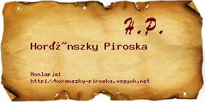 Horánszky Piroska névjegykártya
