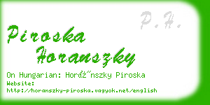 piroska horanszky business card